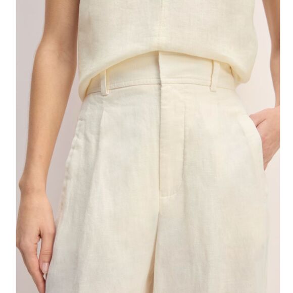 Everlane The Linen Way High Drape Pants Women’s Size 0 Bone Lightweight Casual - Picture 3 of 7